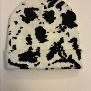 Black and White Printed Beanie